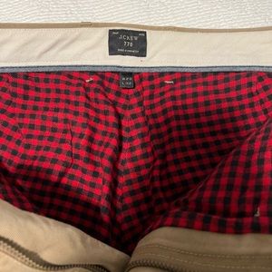 J crew Flannel Lined Chinos 29x32 Khaki
